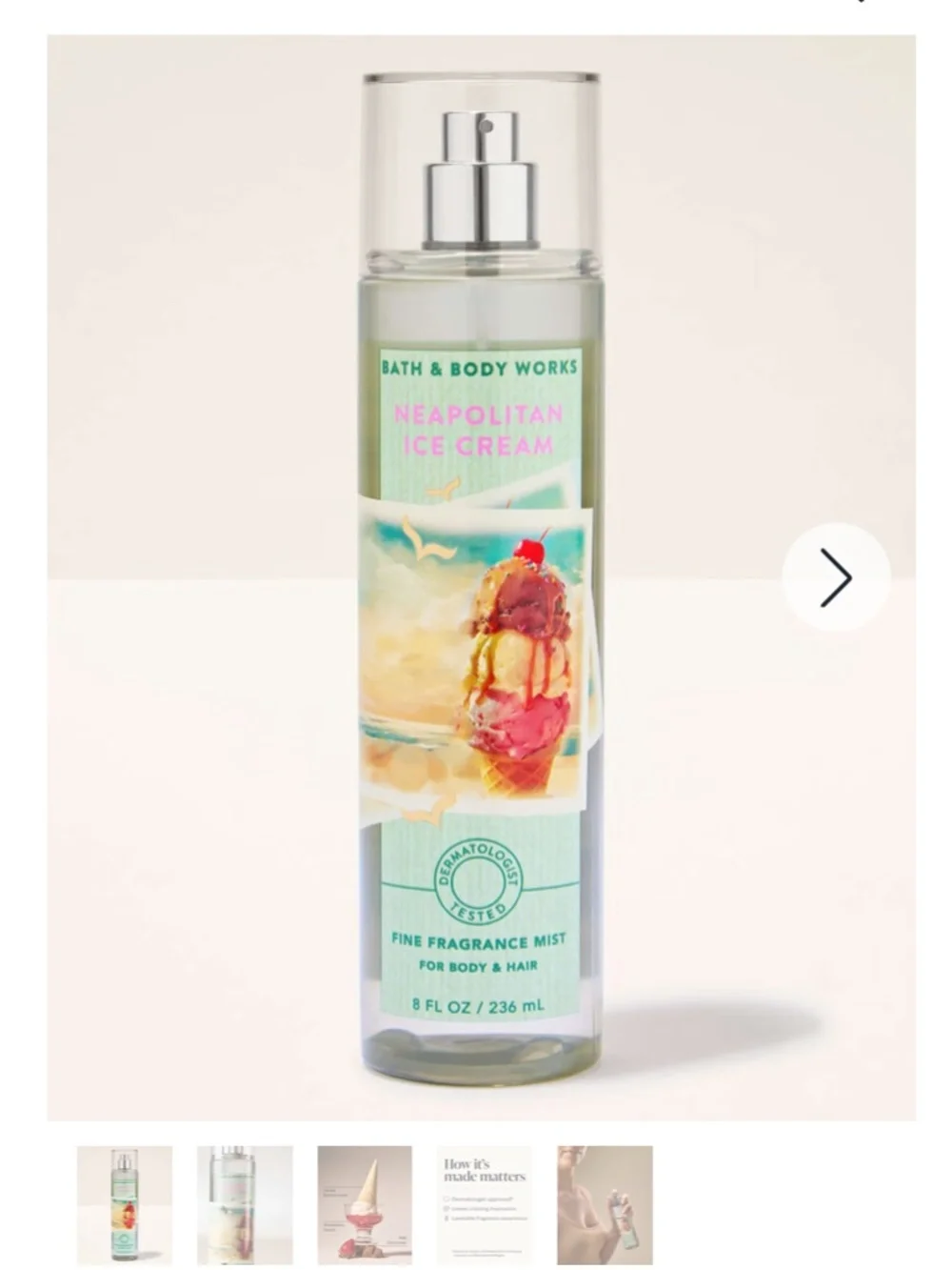 Bath & Body Works Neapolitan Ice Cream Mist 8 oz